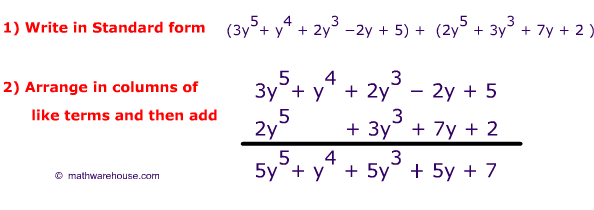 How to add, subtract polynomial