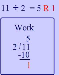 picture of remainder with work shown