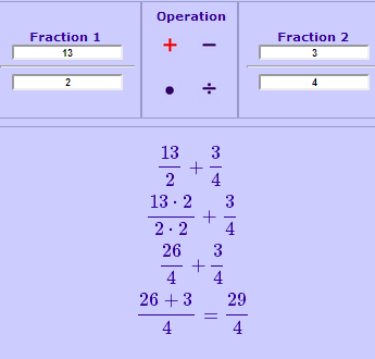 fraction calcualtor