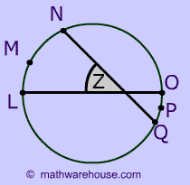 example of angle formed by intersecting chords