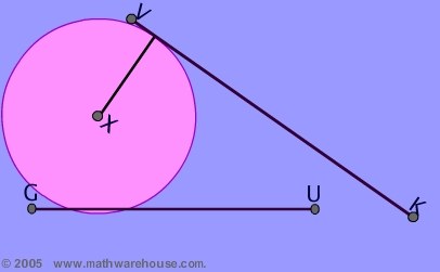 Identify the tangent to the circle