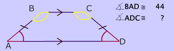 Base angles of isosceles trapezoid problem