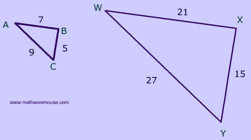Sides, Angles and Similarity Ratio explained with pictures and examples