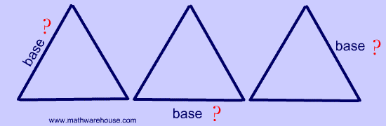 Identify the base of a triangle in area formula