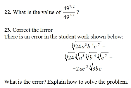 Rational Exponents Worksheet(pdf) and Answer Key. 24 questions.