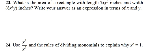 Multiply and Divide Monomials