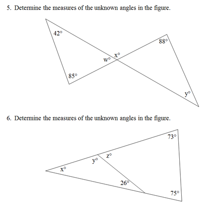 Triangle Interior Angles Worksheetpdf and Answer Key. Scaffolded questions on this topic