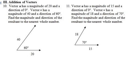 Solve vector problems