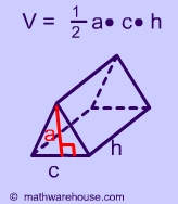 Picture of Triangular Prism and Formula