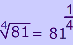 Fourth root of 81