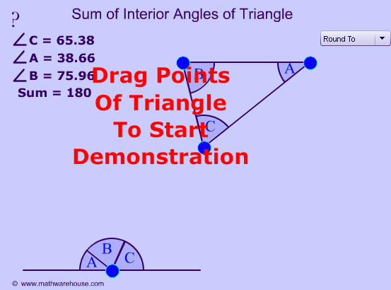 Interior Angles of Triangle Animation