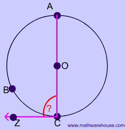 Angle between tangent and a diameter