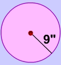 circumference of 9 inch circle