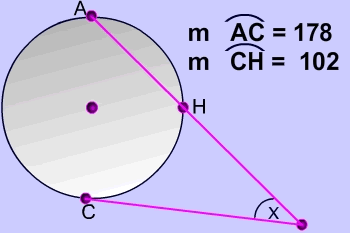 picture of intersection of secant and a tangent