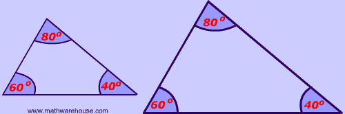 angle of similar triangle