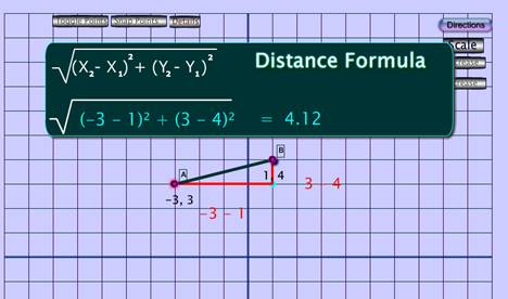 Distance formula screen shot