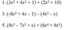 Operations With Polynomials