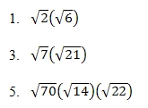 Multiplying Radicals Example Question
